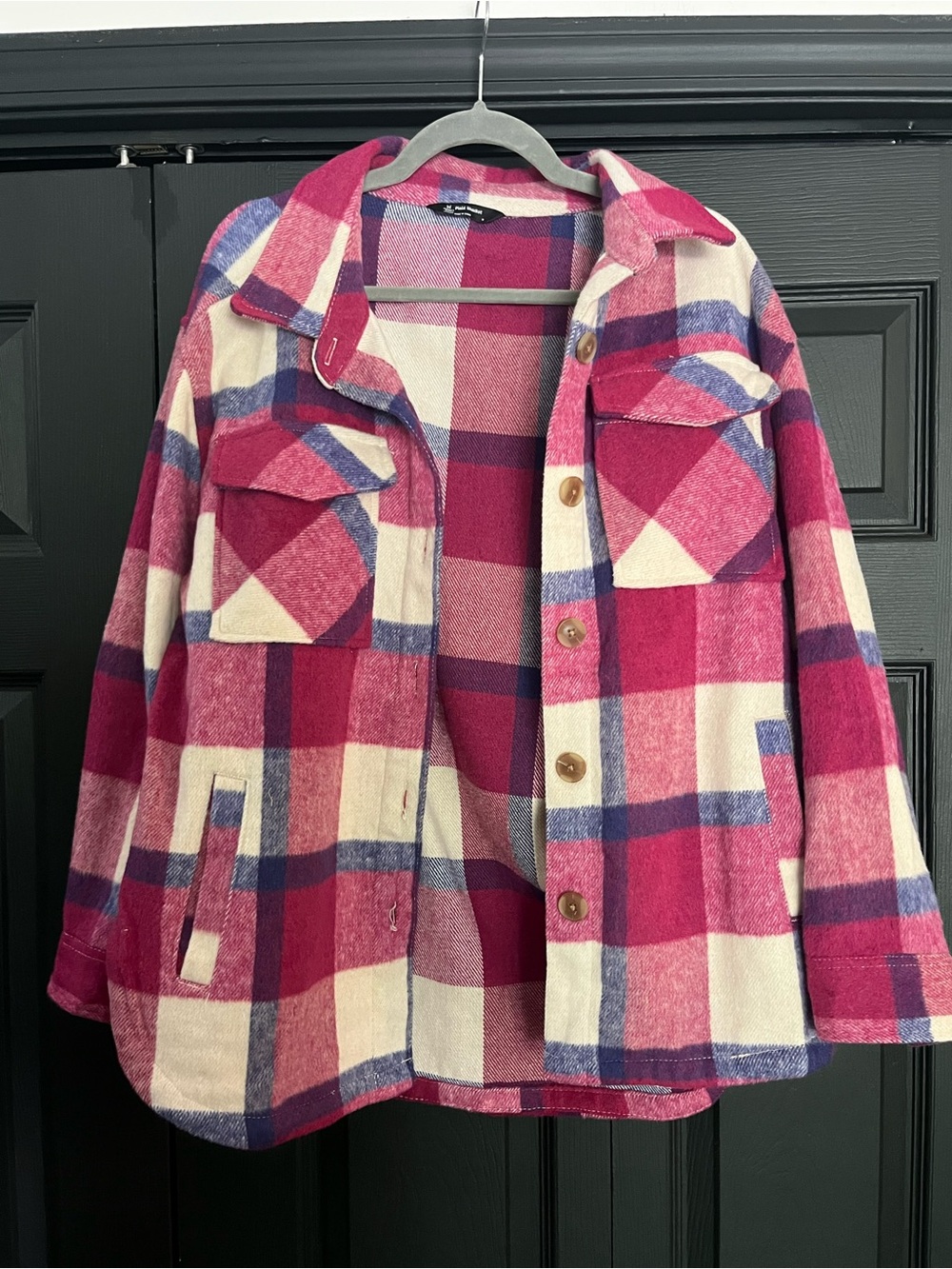 Members Mark Plaid Flannel Fleece Shirt Jacket